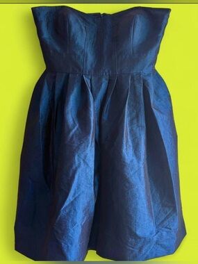 Donna Morgan Navy Strapless Pleated Party Dress
